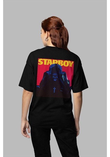 Tasarım Starboy The Weeknd Baskılı Unisex Oversize Rapper Tişört