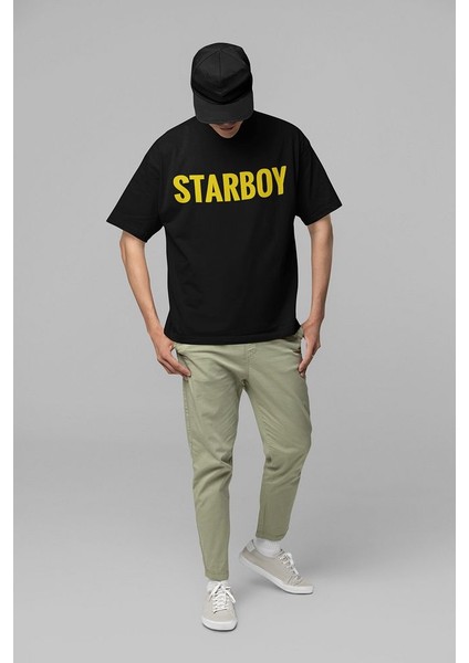 Tasarım Starboy The Weeknd Baskılı Unisex Oversize Rapper Tişört