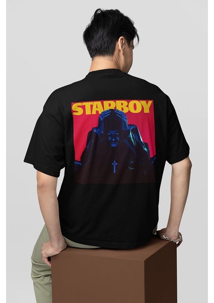 Tasarım Starboy The Weeknd Baskılı Unisex Oversize Rapper Tişört