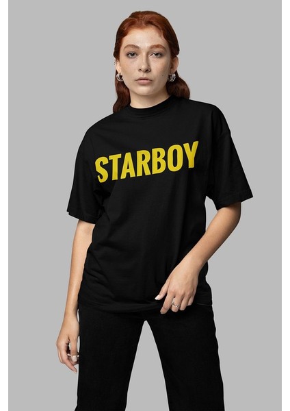 Tasarım Starboy The Weeknd Baskılı Unisex Oversize Rapper Tişört
