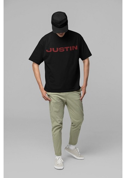 Justin Bieber 194 Baskılı Unisex Oversize Tasarım Şarkıcı Tişört