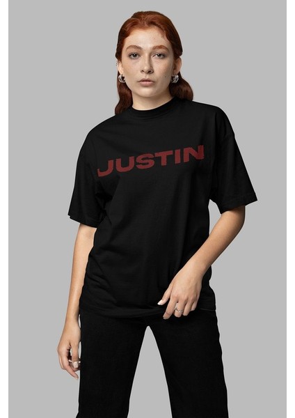 Justin Bieber 194 Baskılı Unisex Oversize Tasarım Şarkıcı Tişört