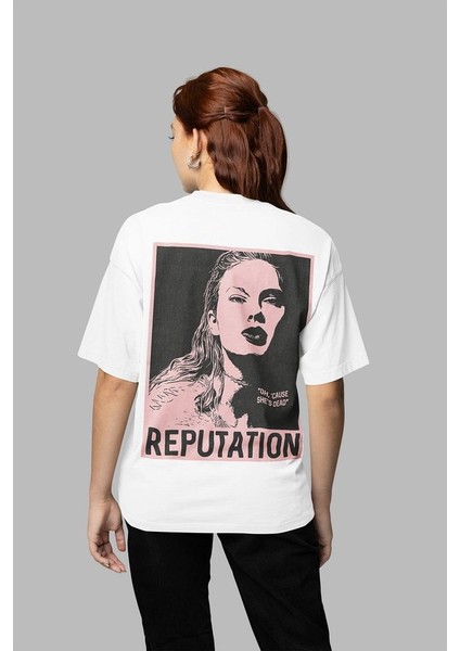Taylor Swift Reputation Albüm Baskılı Unisex Oversize Şarkıcı Tişört