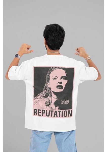 Taylor Swift Reputation Albüm Baskılı Unisex Oversize Şarkıcı Tişört