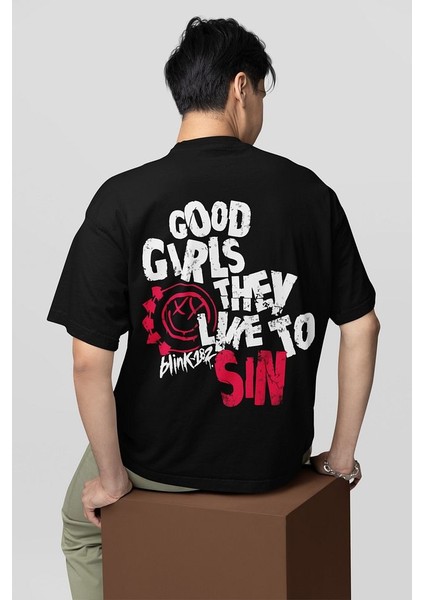 BLINK-182 Yazılı Unisex Oversize Müzik Grubu Tişört