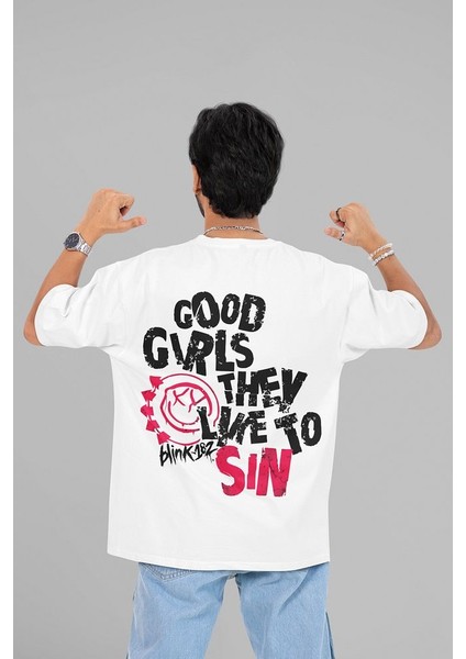 BLINK-182 Yazılı Unisex Oversize Müzik Grubu Tişört indirimleri