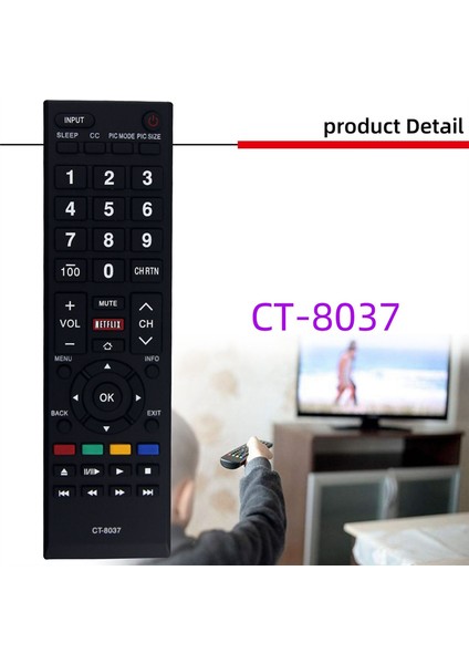 CT-8037 Uzaktan Kumanda Akıllı Hdtv Tv Için Değiştirilebilir (Yurt Dışından)