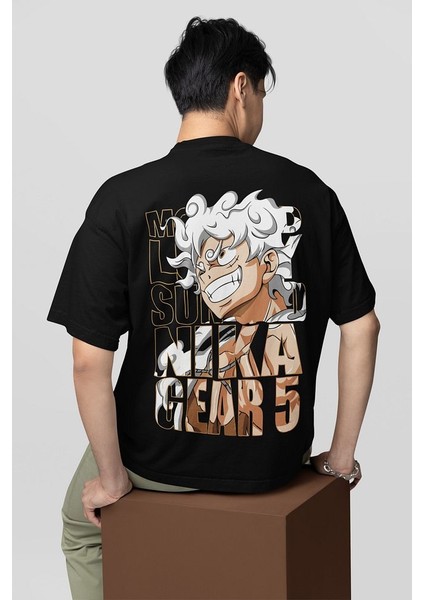 Monkey D. Luffy Nika Gear 5 Baskılı Unisex Oversize Anime Karakter Tişört