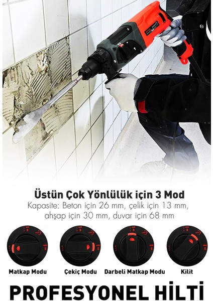 850W Darbeli Metal Şanzıman Kırıcı Delici Hilti Matkap