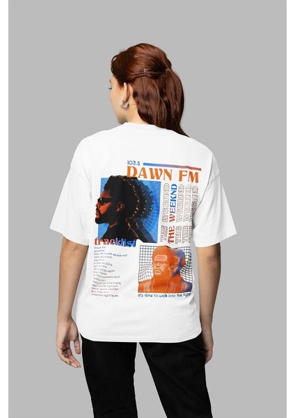 Tasarım The Weeknd 103.5 Dawn Fm Baskılı Unisex Oversize Rapper Tişört