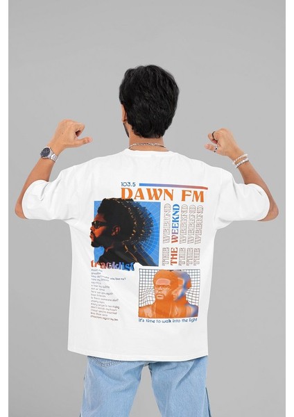 Tasarım The Weeknd 103.5 Dawn Fm Baskılı Unisex Oversize Rapper Tişört