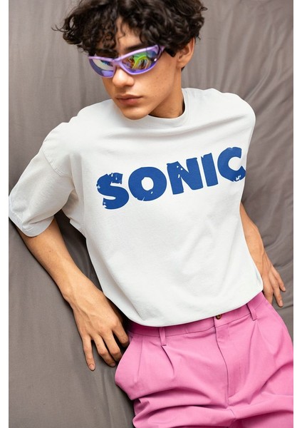 Sonic Baskılı Unisex Oversize Çizgi Film Tişört fiyatları