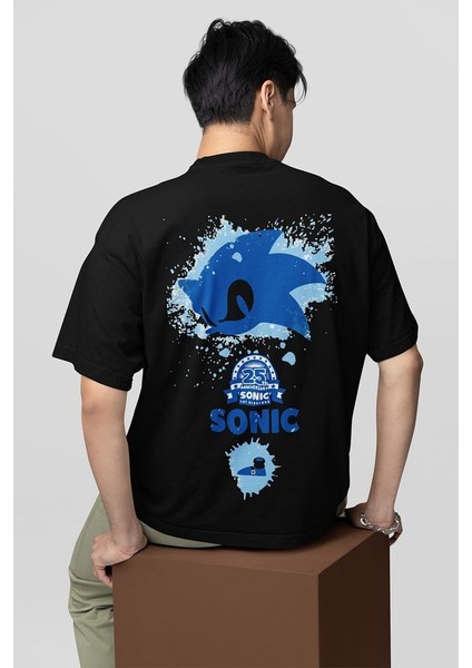 Sonic Baskılı Unisex Oversize Çizgi Film Tişört indirimleri