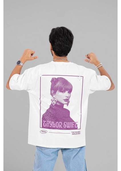 1989 Taylor Swift Baskılı Unisex Oversize Şarkıcı Tişört modelleri