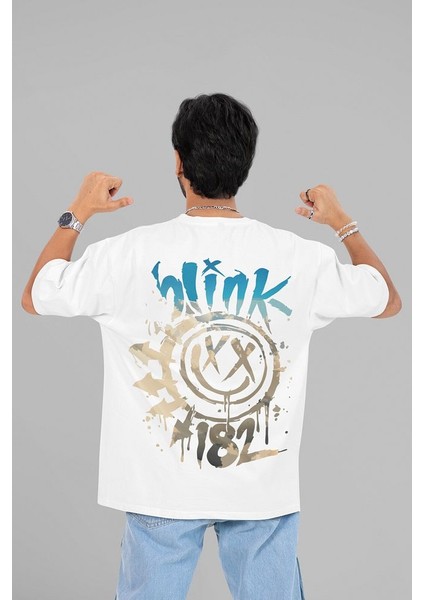 BLINK-182 Baskılı Unisex Oversize Rock Metal Müzik Grubu Tişört