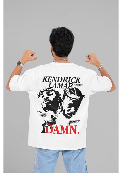 Kendrick Lamar Damn Yazılı Unisex Oversize Rapper Tişört modelleri