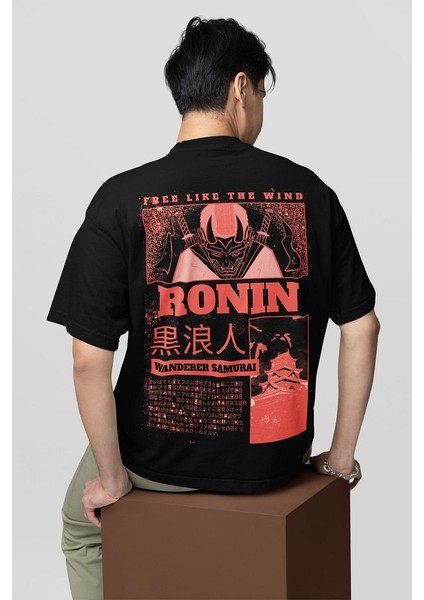 Ronin Samuray Baskılı Unisex Oversize Film Tişört