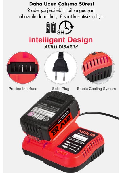 21V Çift Akü Kömürsüz Darbeli Matkap Somun Sökme Sıkma
