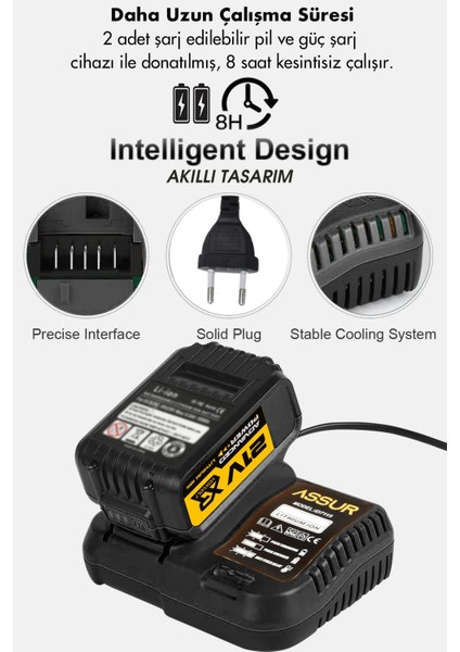 21V Çift Akülü Şarjlı Matkap 800Nm Torklu Somun Sıkma Sökme