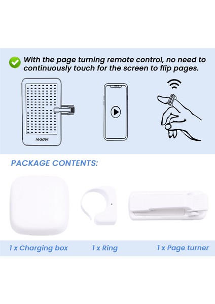 Bluetooth E-Okuyucu Tıklayıcısı Için Uzaktan Sayfa Çevirici (Yurt Dışından)