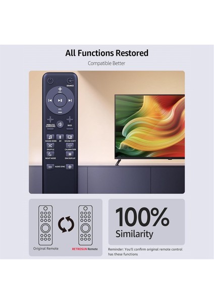 Soundbar 2.1 Hoparlör Sistemi Için Uzaktan Kumanda JBLBAR51BLKAM 2 Adet (Yurt Dışından)