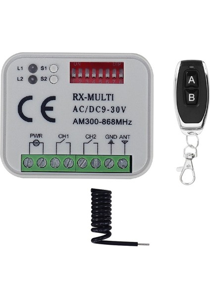 Uzaktan Kumanda Anahtarı Alıcısı 300-868MHZ Acdc 9-30V Garaj Kapısı Için (Yurt Dışından)