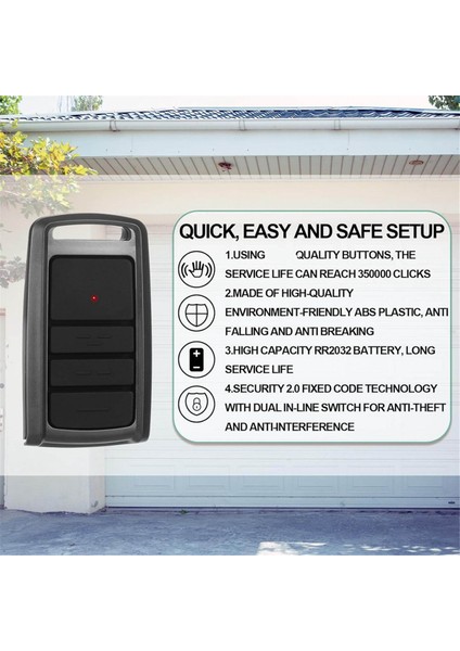 O3T-BX O3T-A 315390MHZSEEK ile Uyumlu 3 Adet Garaj Kapısı Uzaktan Kumandası (Yurt Dışından)