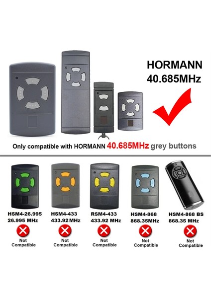 40.685MHZ Garaj Kapısı Uzaktan Kumandası Hsm2 Hsm4 Hse2 40MHZ (Yurt Dışından)