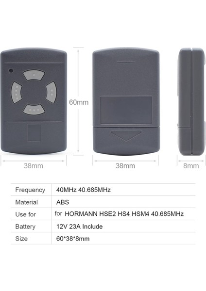 40.685MHZ Garaj Kapısı Uzaktan Kumandası Hsm2 Hsm4 Hse2 40MHZ (Yurt Dışından)