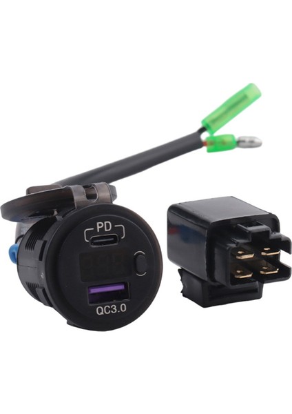 Motosiklet USB Şarj Soketi Adaptörü Usb+Tip C Dönüştürücü (Yurt Dışından)