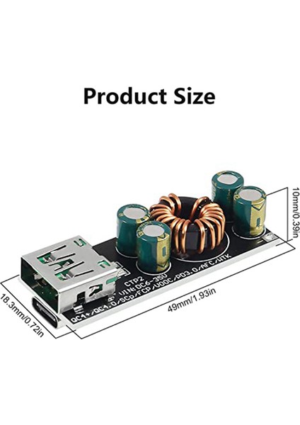 3 Adet 60W 6-35V Dc - USB Tip C 12V 24V Adım Aşağı Güç Modülü (Yurt Dışından)