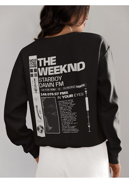 The Weeknd Starboy Dawn Fm Baskılı Oversize Rapper Şarkıcı Sweatshirt