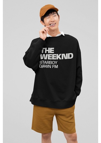 The Weeknd Starboy Dawn Fm Baskılı Oversize Rapper Şarkıcı Sweatshirt