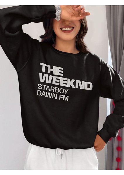 The Weeknd Starboy Dawn Fm Baskılı Oversize Rapper Şarkıcı Sweatshirt