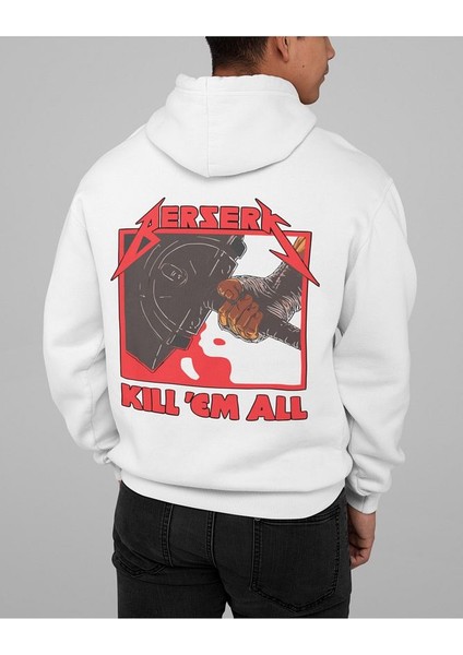 Berserk Kill 'em All Yazılı Oversize Anime Hoodie