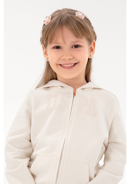 Kız Çocuk Krem Sweatshirt 50292507-VR071