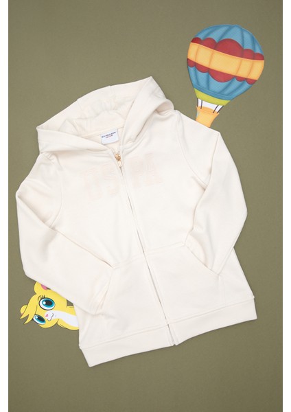 Kız Çocuk Krem Sweatshirt 50292507-VR071