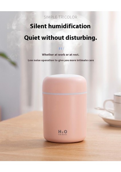 Yeaın Buharlı Nemlendirici Ev ve Ofis Kullanımı Içın Büyük Kapasiteli 270ML Tek Püskürtme Nozulu USB ile Çalışan Model , Pembe (Yurt Dışından)
