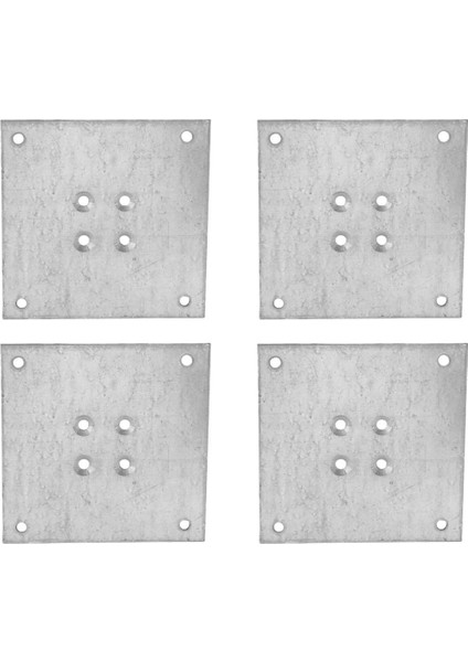 Metal Çinko Masa Bağlantı Sacı Düz 8 x 8 cm Mobilya Yemek Masası Ayak Bağlama Saçı Aparat 4 Adet