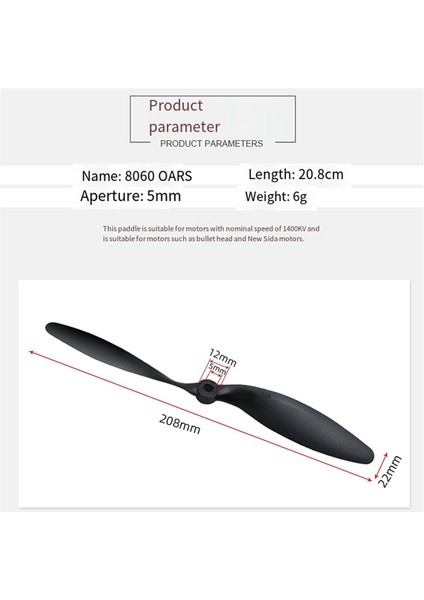 8060 Uzaktan Kumandalı Uçak Pervane Kanatları Için Uygun Pervane (Yurt Dışından) modelleri