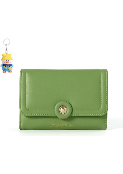Basit Kart Tutucu Çok Fonksiyonlu Üç Katlı Kapaklı Öğrenci Orta Uzunluk Cüzdan Kadınlar Için Cüzdan (Yurt Dışından)