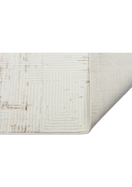 Kadifem KD011 Bej Yumuşak Dokulu Salon Mutfak Koridor Oturma Odası Yolluk Halı Makine Halısı