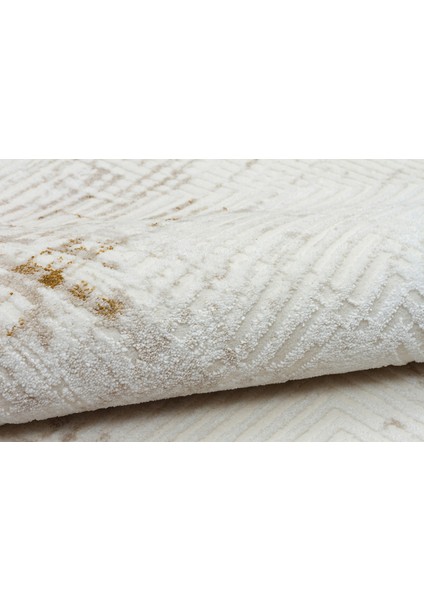 Kadifem KD011 Bej Yumuşak Dokulu Salon Mutfak Koridor Oturma Odası Yolluk Halı Makine Halısı