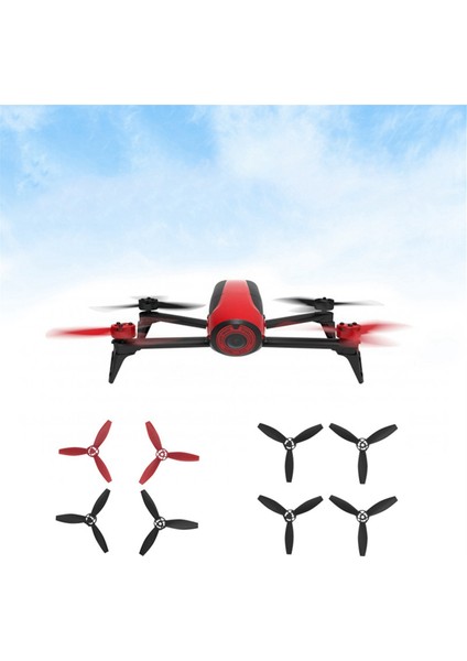 Parrot Bebop 2 Drone Pervane Kanatları Drone Aksesuarları Siyah+Kırmızı (Yurt Dışından)