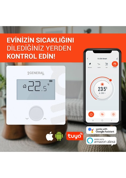 Mitra HT26S Smart Kablosuz Akıllı Tuya Oda Termostatı