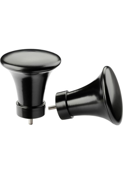 Perde Çubuğu Topuzu, Siyah, 2 Adet
