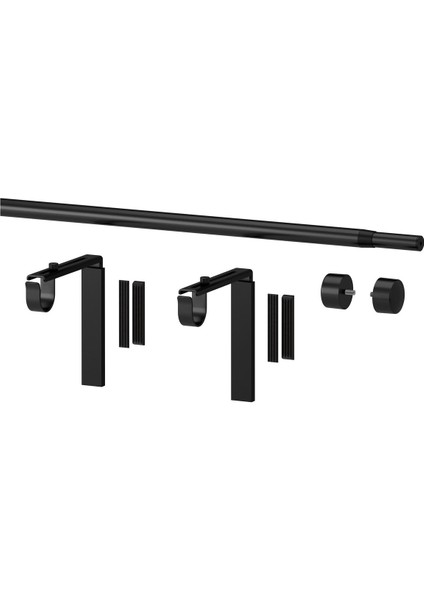 Perde Çubuğu Seti, Siyah, 120-210 cm modelleri