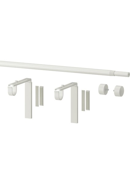 Perde Çubuğu Seti, Beyaz, 120-210 cm modelleri