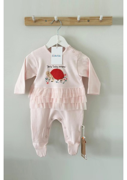 Holly Kız Bebek Tül ve Kabartma Desen Detaylı Tulum