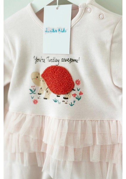 Holly Kız Bebek Tül ve Kabartma Desen Detaylı Tulum